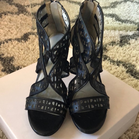 Calvin Klein Black Multi Strap Heels Pumps - Picture 4 of 8